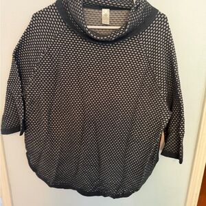 Aventura Blue and Gray Cowl Neck Sweater